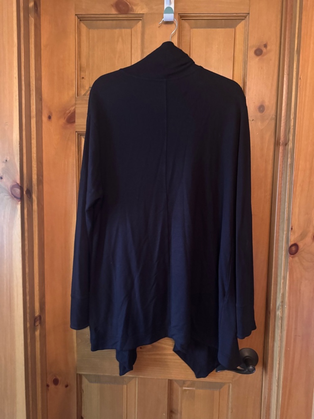 Athleta Black Draped Open-Front Poncho Sweater
